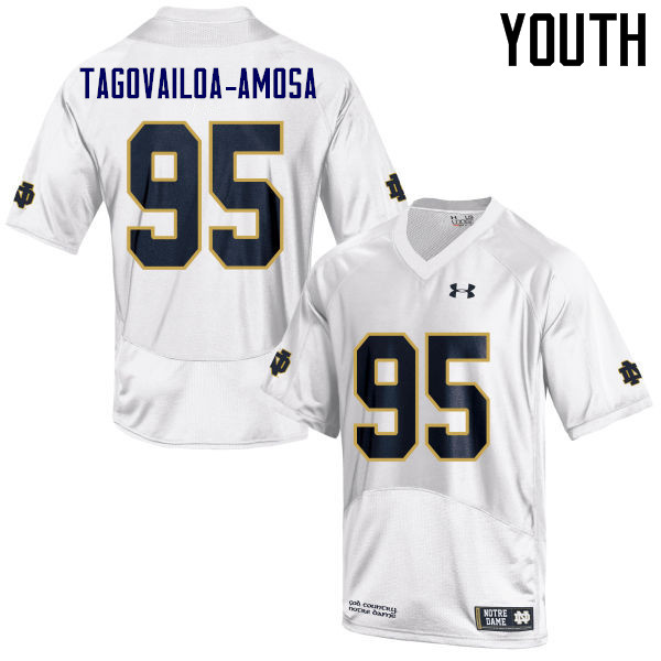 Youth NCAA Notre Dame Fighting Irish #95 Myron Tagovailoa-Amosa Stitched College Under Armour Authentic White Football Jersey ZV10A14UB